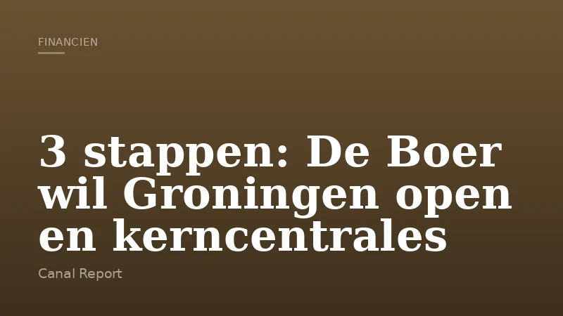 3 stappen: De Boer wil Groningen open en kerncentrales