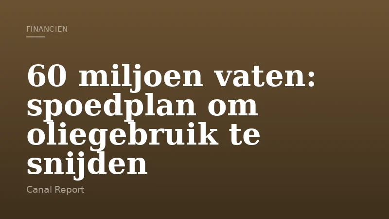 60 miljoen vaten: spoedplan om oliegebruik te snijden