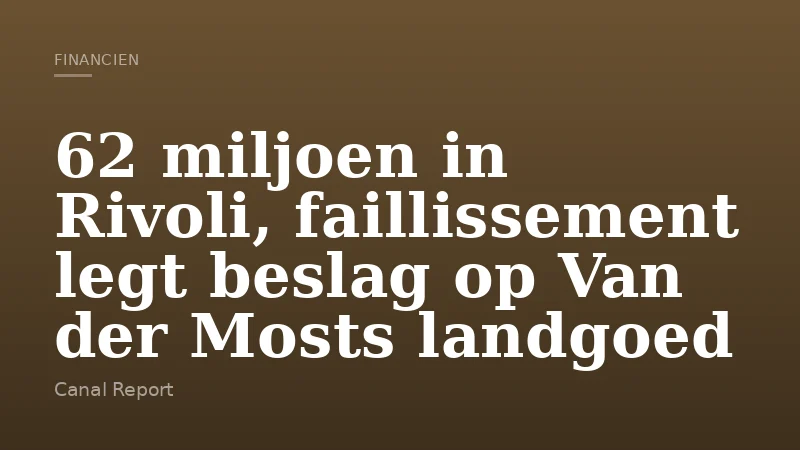 62 miljoen in Rivoli, faillissement legt beslag op Van der Mosts landgoed