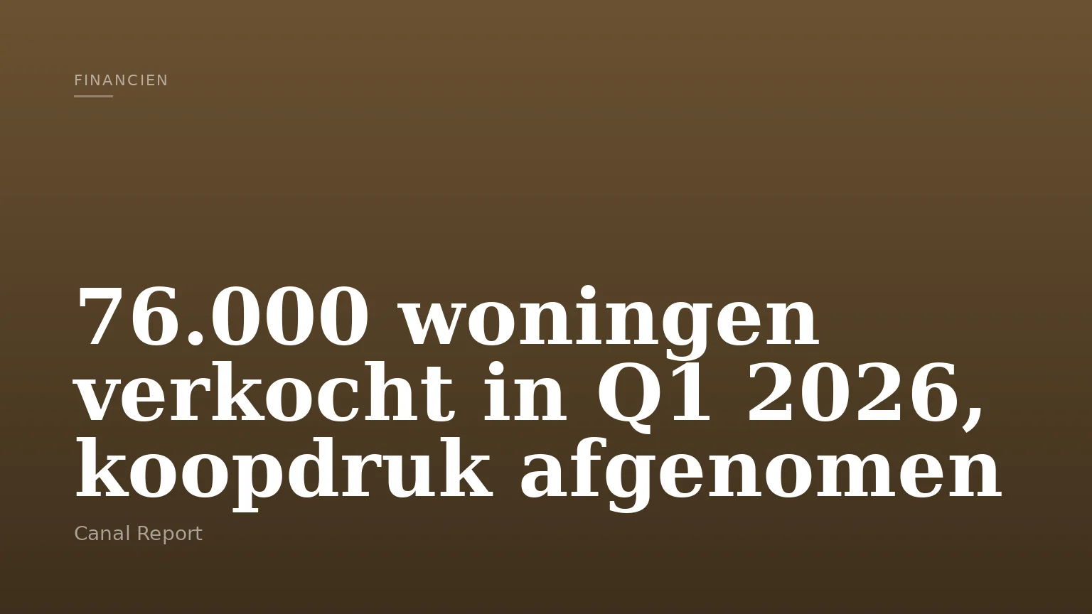 76.000 woningen verkocht in Q1 2026, koopdruk afgenomen