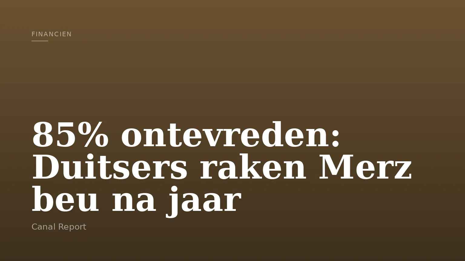 85% ontevreden: Duitsers raken Merz beu na jaar