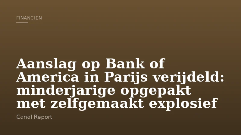 Aanslag op Bank of America in Parijs verijdeld: minderjarige opgepakt met zelfgemaakt explosief
