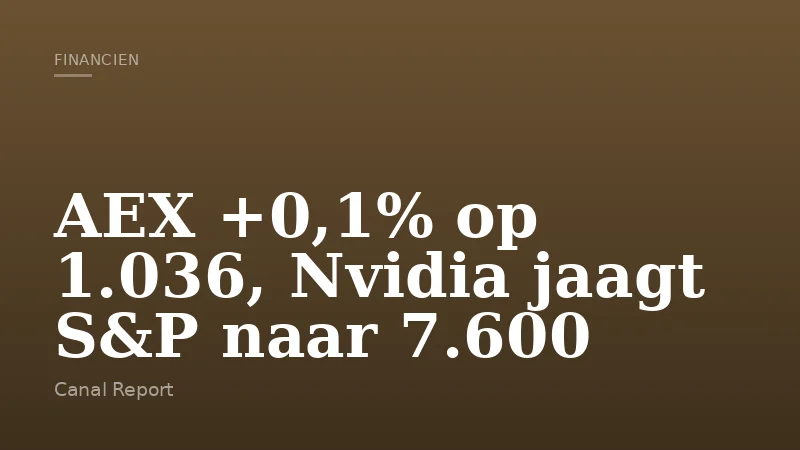 AEX +0,1% op 1.036, Nvidia jaagt S&P naar 7.600