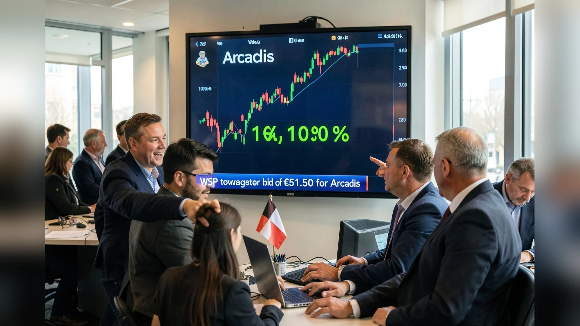 Arcadis-aandeel stijgt bijna 10% na WSP-bod van €51,50