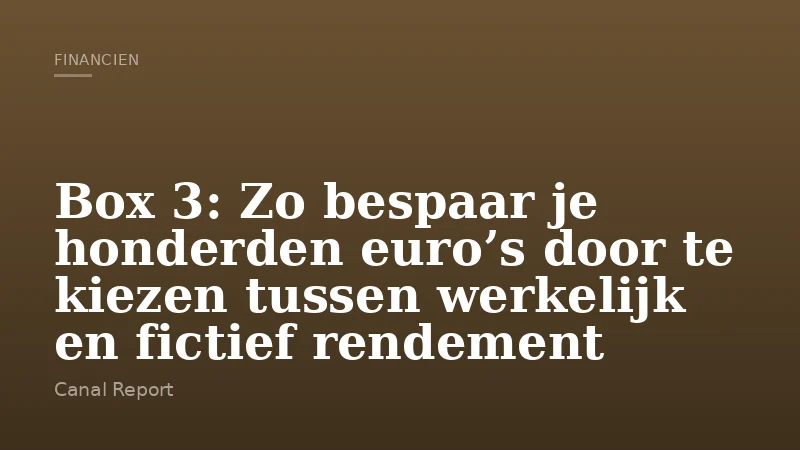 Box 3: Zo bespaar je honderden euro’s door te kiezen tussen werkelijk en fictief rendement