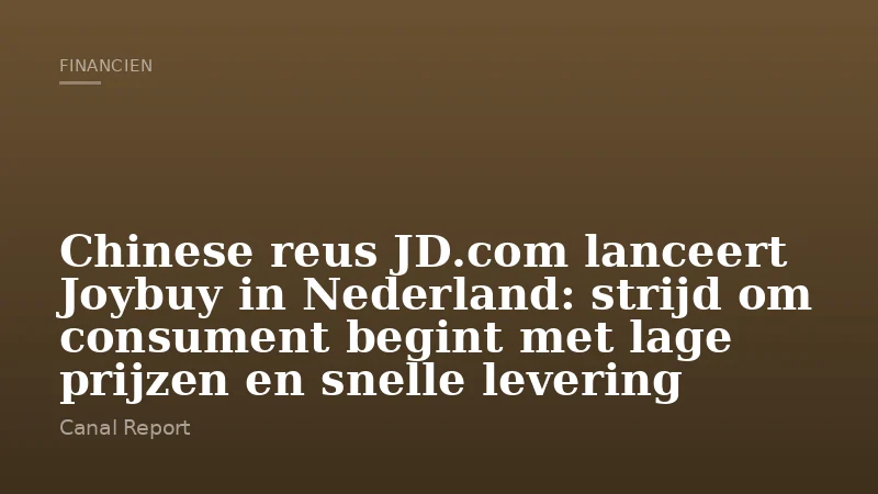 Chinese reus JD.com lanceert Joybuy in Nederland: strijd om consument begint met lage prijzen en snelle levering