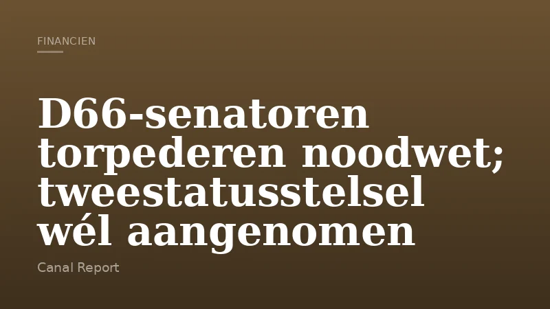 D66-senatoren torpederen noodwet; tweestatusstelsel wél aangenomen