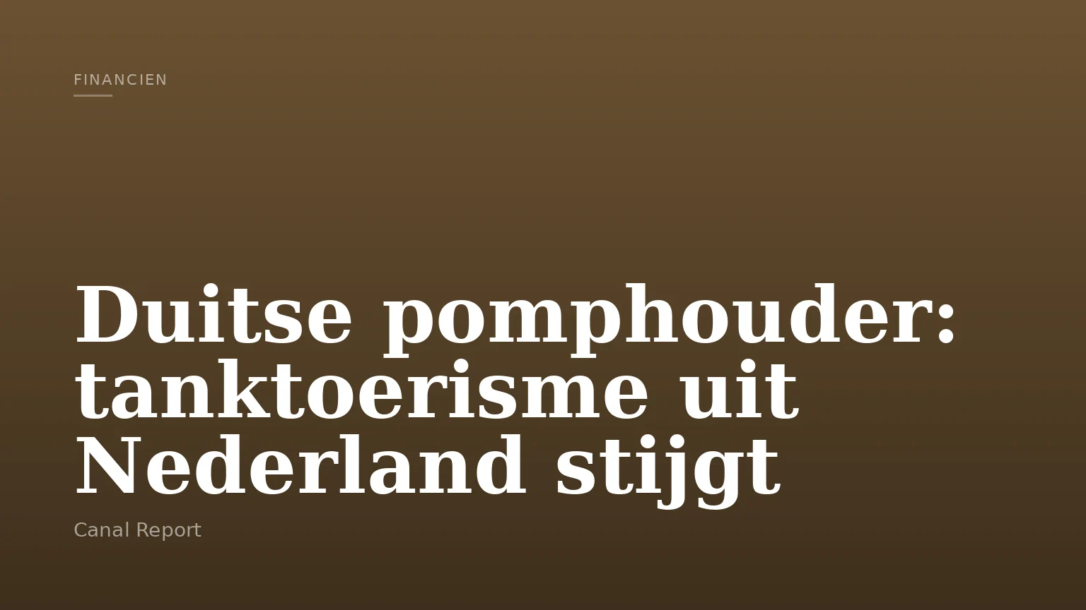 Duitse pomphouder: tanktoerisme uit Nederland stijgt