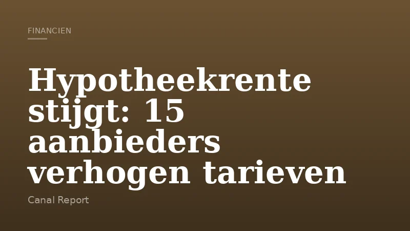 Hypotheekrente stijgt: 15 aanbieders verhogen tarieven