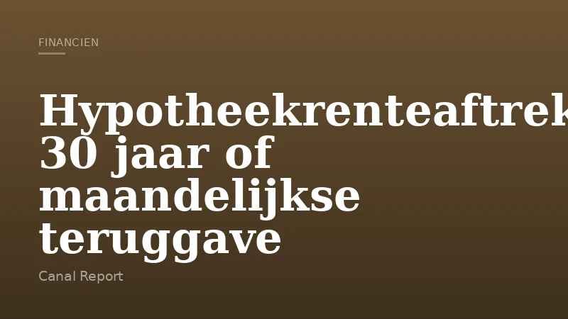 Hypotheekrenteaftrek: 30 jaar of maandelijkse teruggave