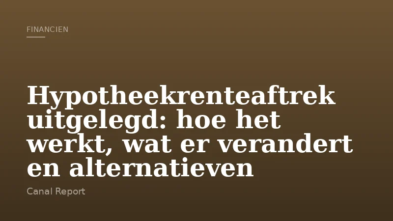 Hypotheekrenteaftrek uitgelegd: hoe het werkt, wat er verandert en alternatieven