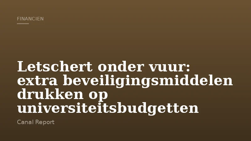Letschert onder vuur: extra beveiligingsmiddelen drukken op universiteitsbudgetten