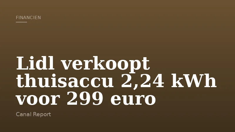 Lidl verkoopt thuisaccu 2,24 kWh voor 299 euro