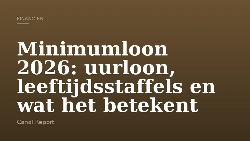 Minimumloon 2026: uurloon, leeftijdsstaffels en wat het betekent