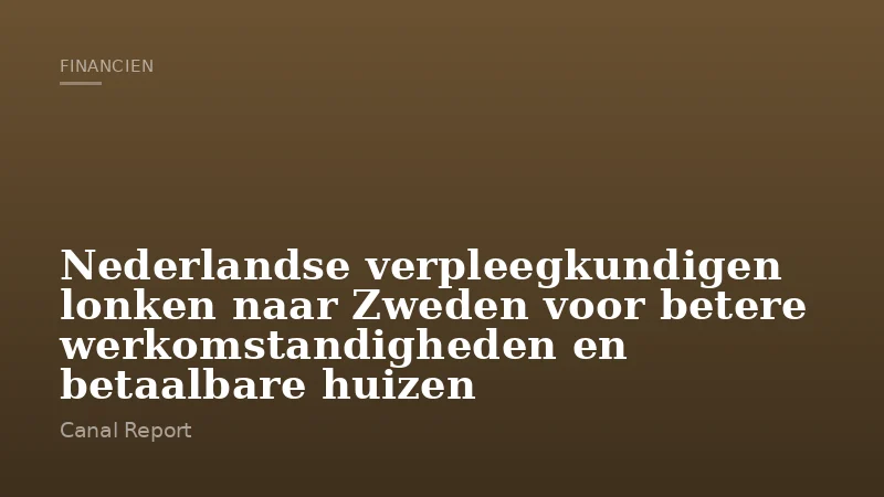 Nederlandse verpleegkundigen lonken naar Zweden voor betere werkomstandigheden en betaalbare huizen
