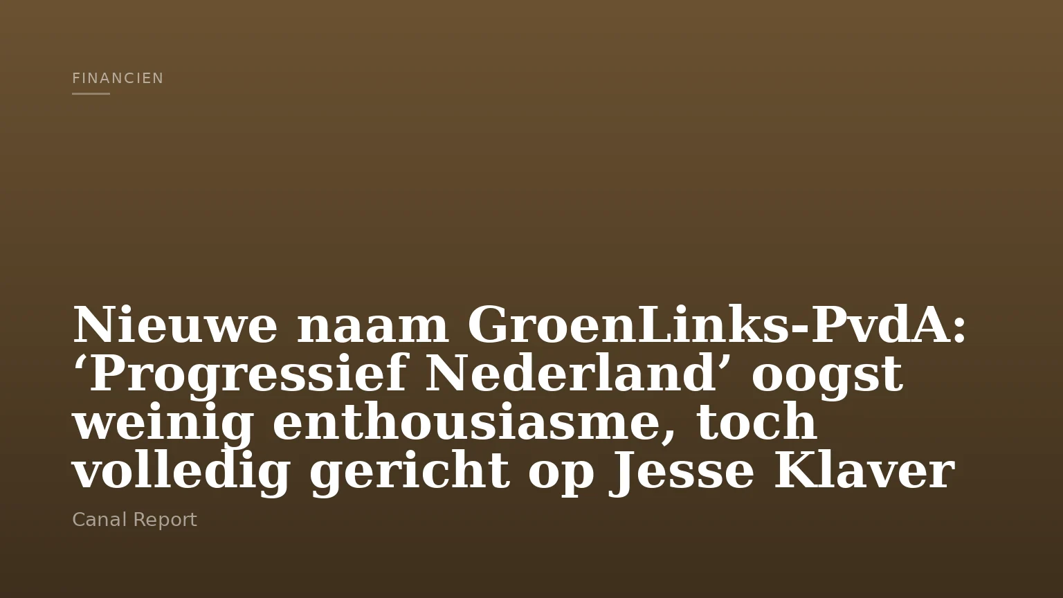 Nieuwe naam GroenLinks-PvdA: ‘Progressief Nederland’ oogst weinig enthousiasme, toch volledig gericht op Jesse Klaver