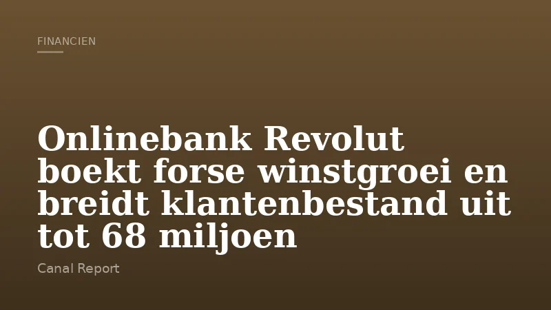 Onlinebank Revolut boekt forse winstgroei en breidt klantenbestand uit tot 68 miljoen