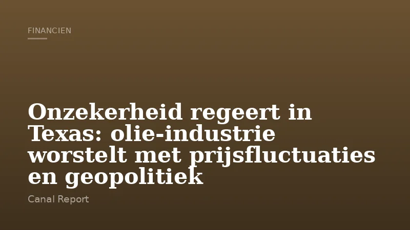 Onzekerheid regeert in Texas: olie-industrie worstelt met prijsfluctuaties en geopolitiek