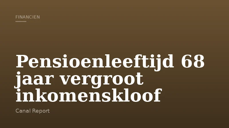 Pensioenleeftijd 68 jaar vergroot inkomenskloof