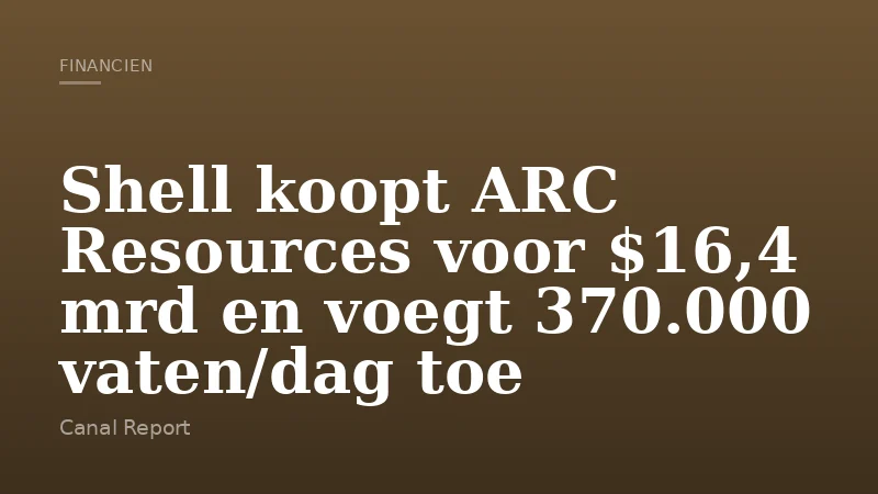 Shell koopt ARC Resources voor $16,4 mrd en voegt 370.000 vaten/dag toe