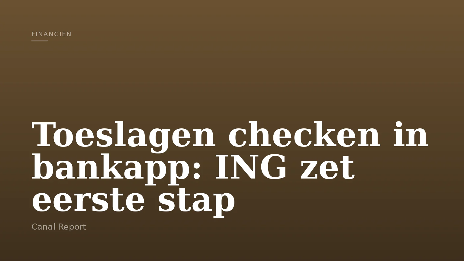 Toeslagen checken in bankapp: ING zet eerste stap