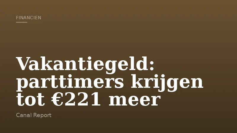 Vakantiegeld: parttimers krijgen tot €221 meer