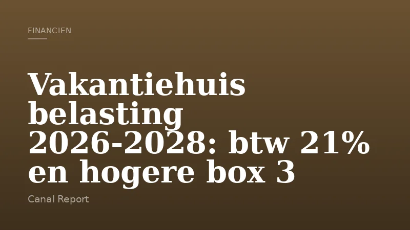 Vakantiehuis belasting 2026-2028: btw 21% en hogere box 3