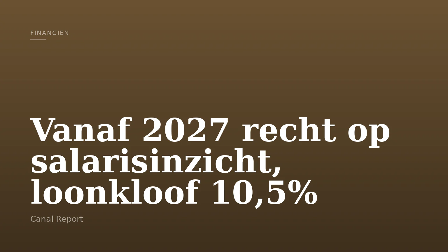 Vanaf 2027 recht op salarisinzicht, loonkloof 10,5%