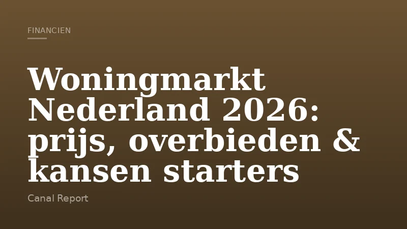 Woningmarkt Nederland 2026: prijs, overbieden & kansen starters