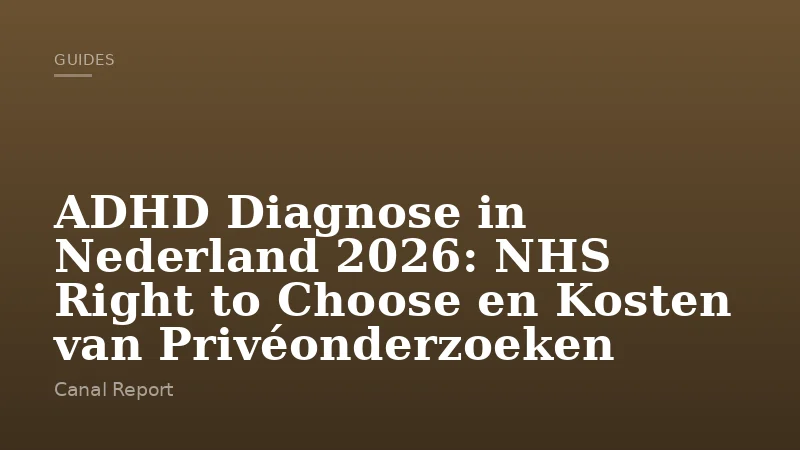 ADHD Diagnose in Nederland 2026: NHS Right to Choose en Kosten van Privéonderzoeken