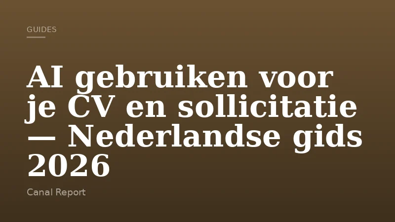 AI gebruiken voor je CV en sollicitatie — Nederlandse gids 2026
