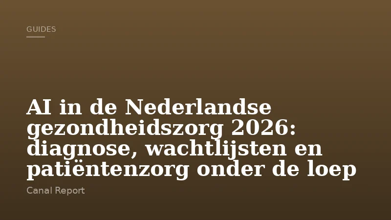 AI in de Nederlandse gezondheidszorg 2026: diagnose, wachtlijsten en patiëntenzorg onder de loep