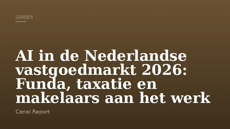 AI in de Nederlandse vastgoedmarkt 2026: Funda, taxatie en makelaars aan het werk