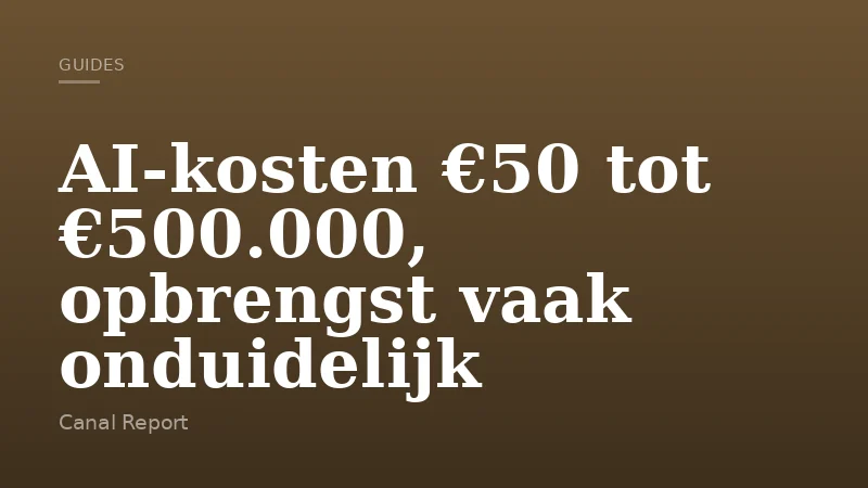 AI-kosten €50 tot €500.000, opbrengst vaak onduidelijk