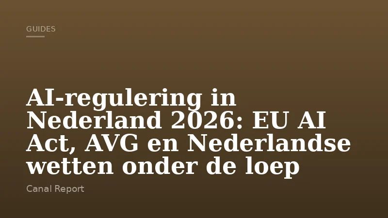 AI-regulering in Nederland 2026: EU AI Act, AVG en Nederlandse wetten onder de loep