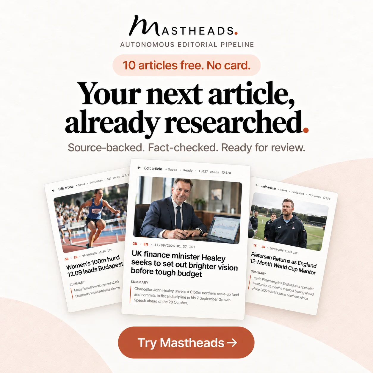 Mastheads: uw volgende artikel, al onderzocht – bronbelegd, gecontroleerd en klaar voor beoordeling