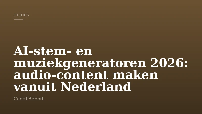 AI-stem- en muziekgeneratoren 2026: audio-content maken vanuit Nederland