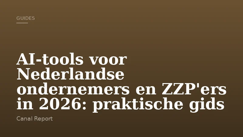 AI-tools voor Nederlandse ondernemers en ZZP'ers in 2026: praktische gids