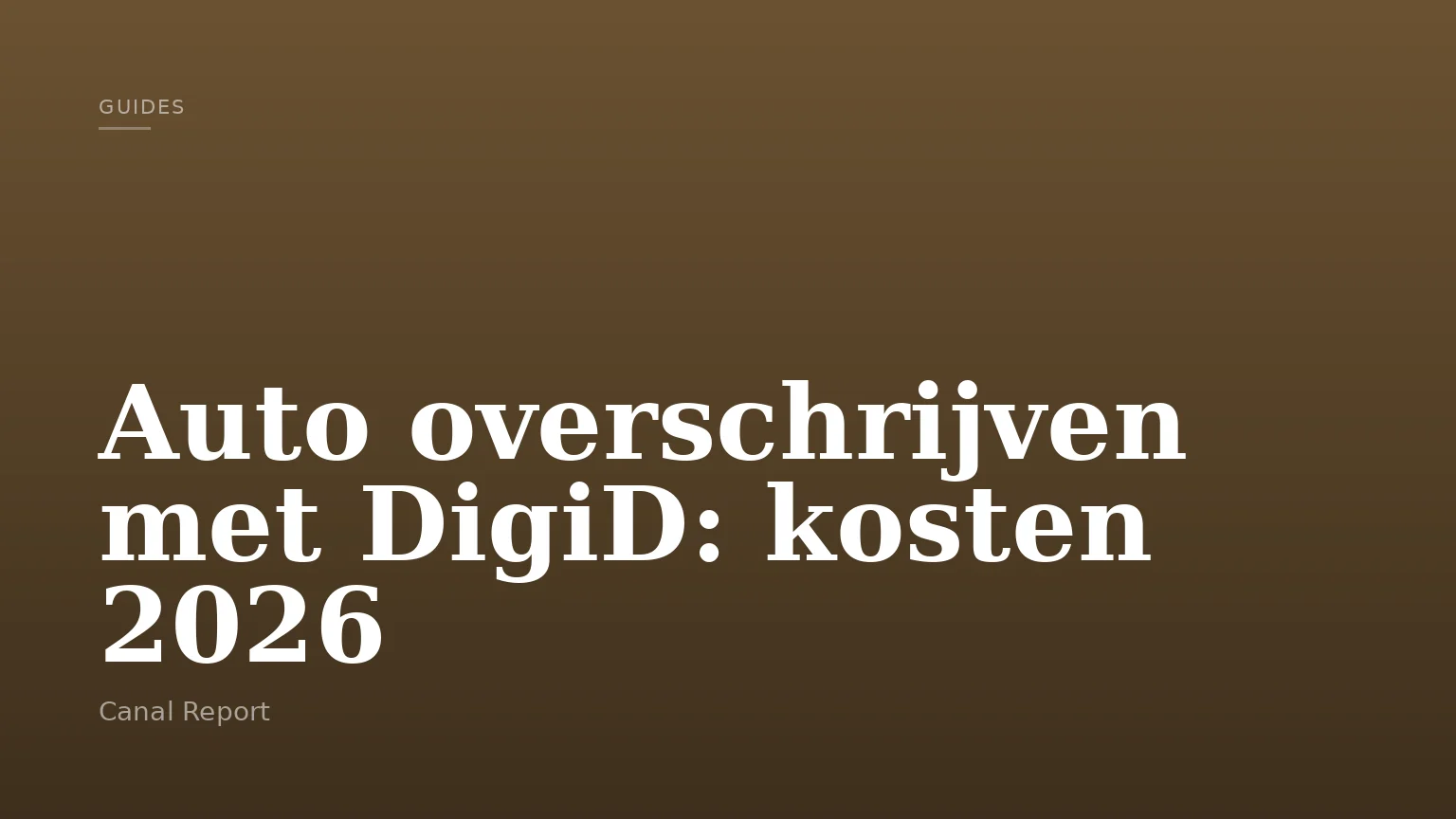 Auto overschrijven met DigiD: kosten 2026