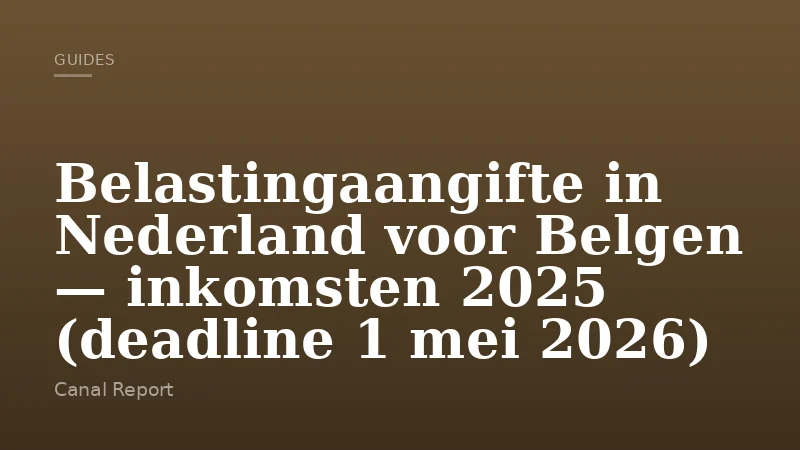 Belastingaangifte in Nederland voor Belgen — inkomsten 2025 (deadline 1 mei 2026)