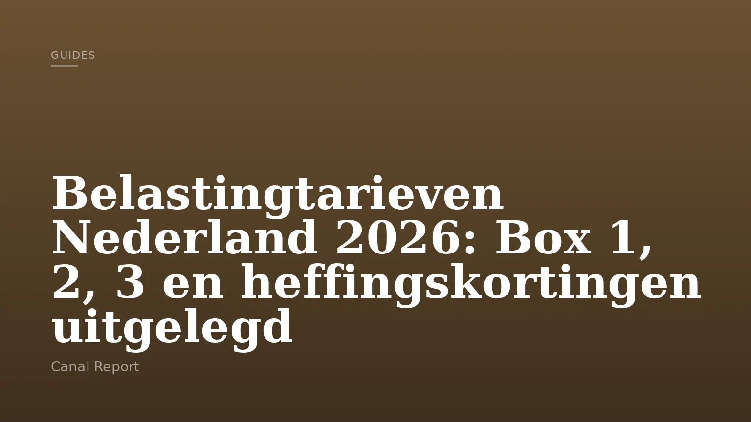 Belastingtarieven Nederland 2026: Box 1, 2, 3 en heffingskortingen uitgelegd