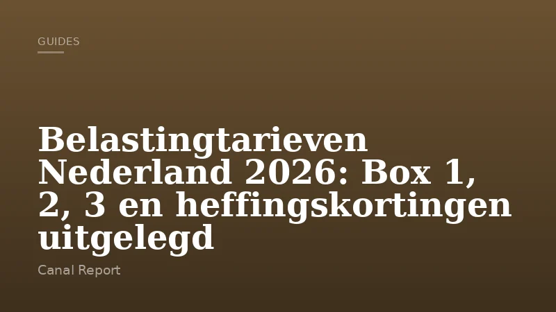 Belastingtarieven Nederland 2026: Box 1, 2, 3 en heffingskortingen uitgelegd