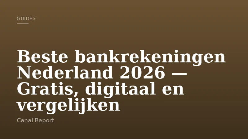 Beste bankrekeningen Nederland 2026 — Gratis, digitaal en vergelijken