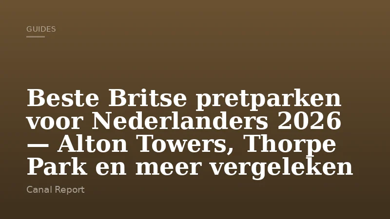 Beste Britse pretparken voor Nederlanders 2026 — Alton Towers, Thorpe Park en meer vergeleken