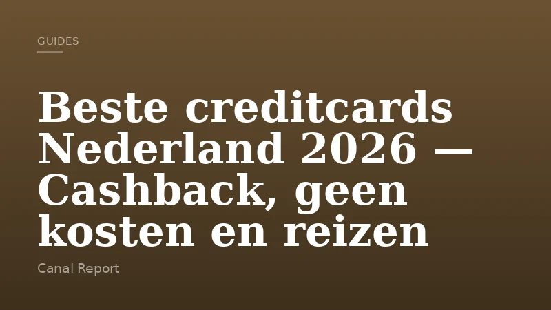 Beste creditcards Nederland 2026 — Cashback, geen kosten en reizen