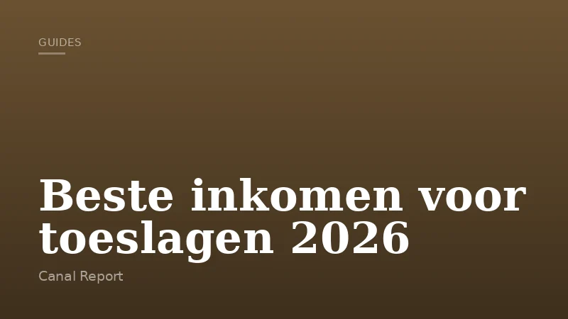 Beste inkomen voor toeslagen 2026