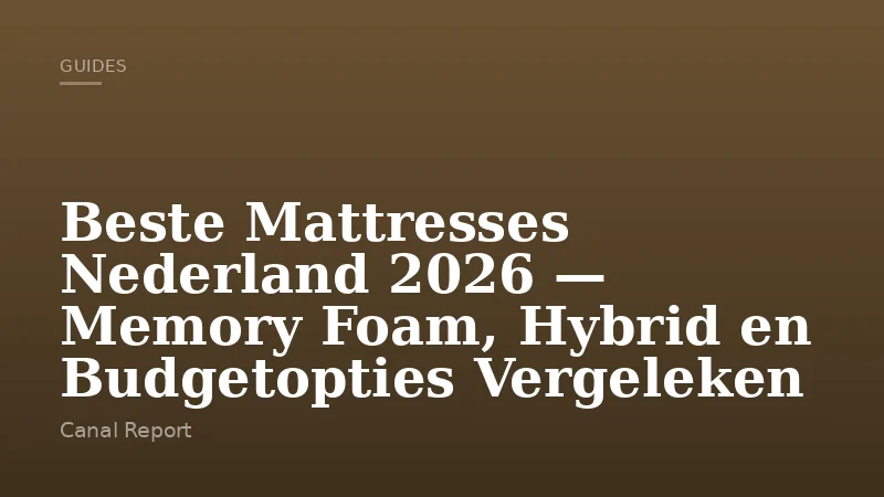 Beste Mattresses Nederland 2026 — Memory Foam, Hybrid en Budgetopties Vergeleken