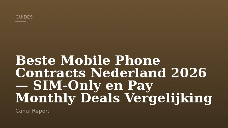 Beste Mobile Phone Contracts Nederland 2026 — SIM-Only en Pay Monthly Deals Vergelijking