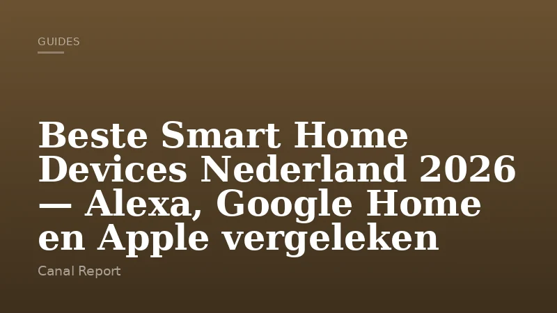 Beste Smart Home Devices Nederland 2026 — Alexa, Google Home en Apple vergeleken