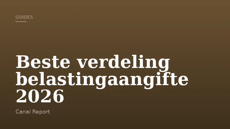 Beste verdeling belastingaangifte 2026